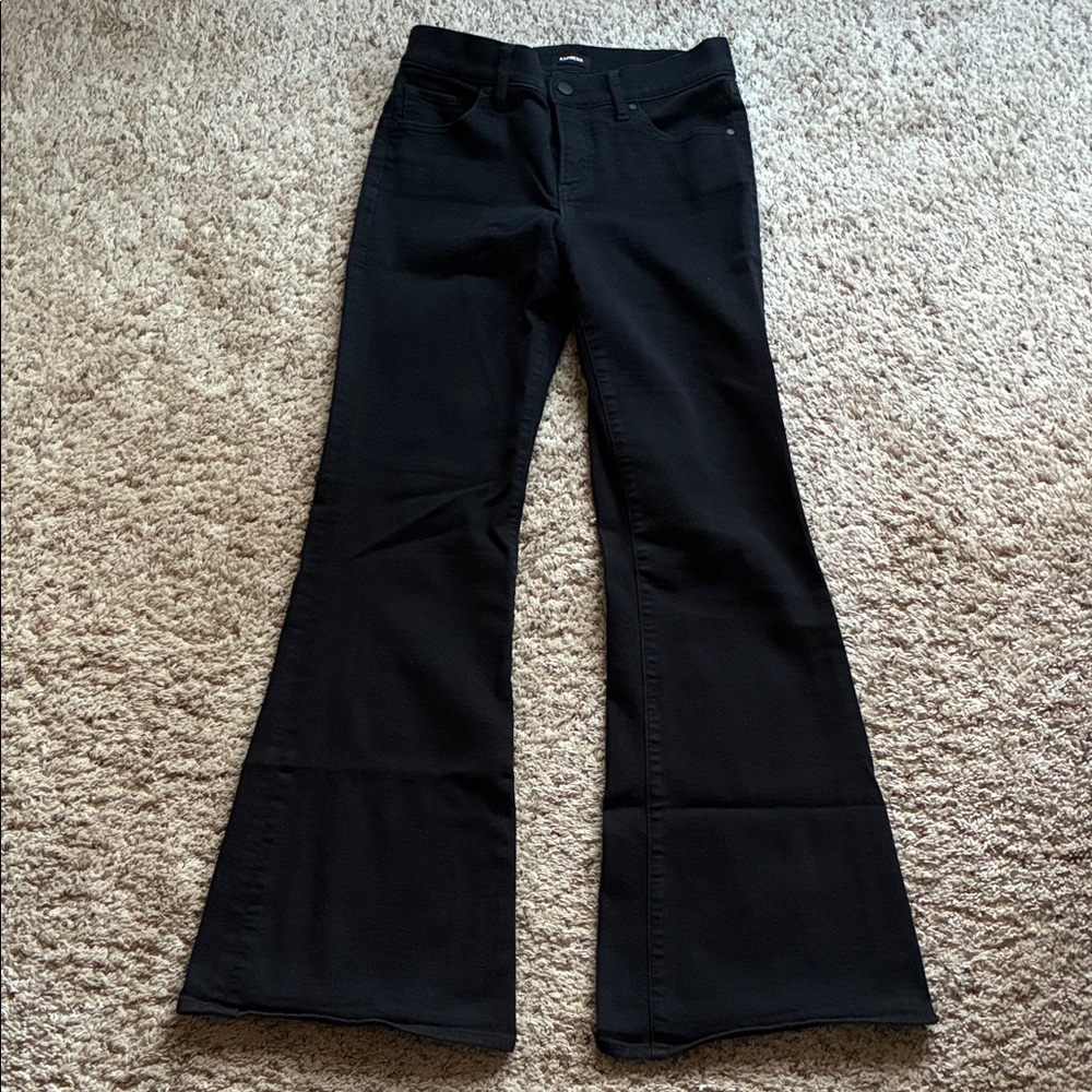 Black Flared Express Jeans